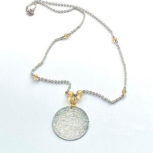 Silver Gold Beaded Pendant Necklace